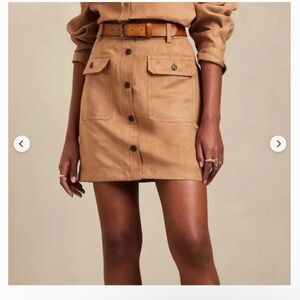 Banana Republic Factory Camel Button-Front Mini Skirt
